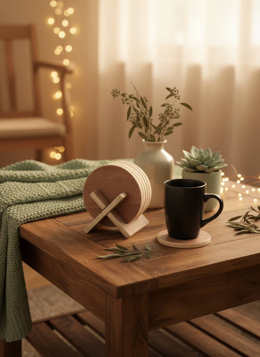 Coaster Set with Stand